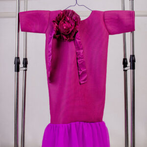 African print dress with Net Hem