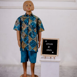 African Colorful Ankara shirt and short for boys Texas