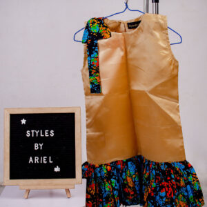 African print baby dress with matching headband